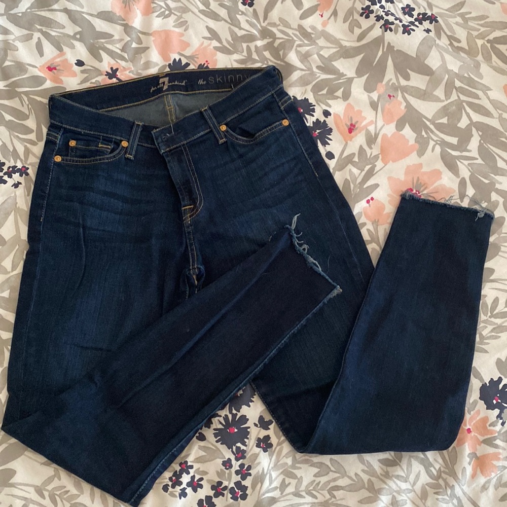 7 Dark Wash Skinny Jeans - Size 28